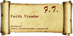 Feith Tivadar névjegykártya